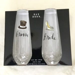 NEW Groom Bride Stemless Wedding Toasting Glasses